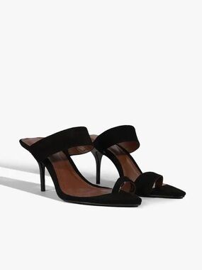 Schutz Melina Suede Sandals Black Size 9.5 NEW IN BOX